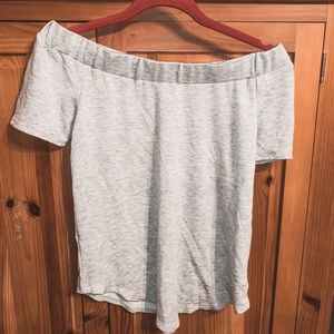 💋GRAY OLIVE+OAK OFF THE SHOULDER TOP